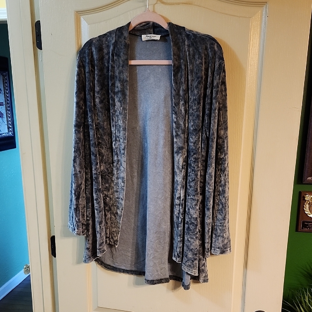 PEACH LOVE CALIFORNIA CRUSHED VELVET CARDIGAN